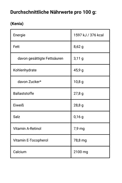 Bio Moringa Presslinge Nährwerte