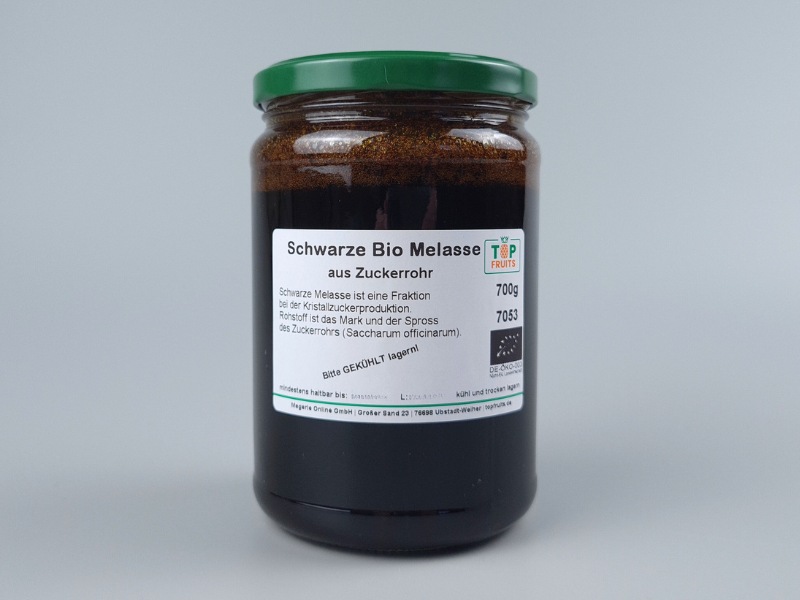 Zuckerrohr Melasse (schwarze Melasse) - bio kbA - 700g Glas