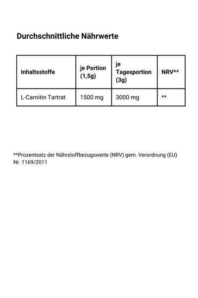 l-carnitin-pulver-naehrwerte-erweitert L-Carnitin Tartrat - Inhaltsstoffe