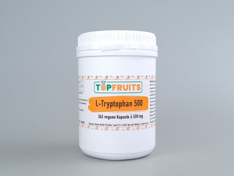 L-Tryptophan / Tryptophan Kapseln - 365 vegane Kapseln à 500 mg reines Tryptophan